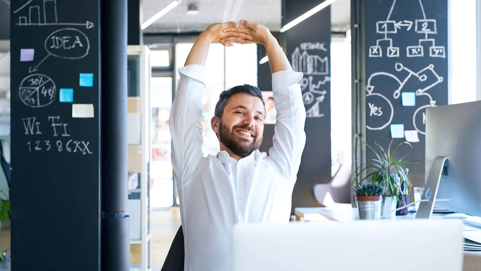 Guy Stretching Image