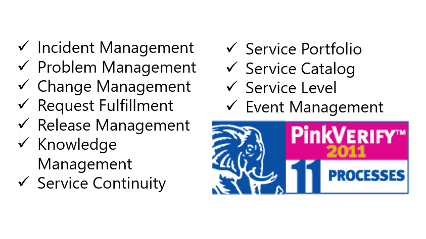 PinkVerify ITIL Processes Screenshot