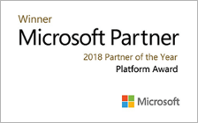 Winner, Microsoft Partner 2018 Partner of the Year Platform Award