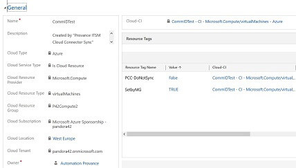 Cloud Service Management Auto populate Screenshot