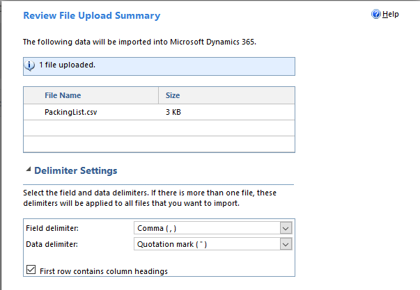 Review File Upload Summary