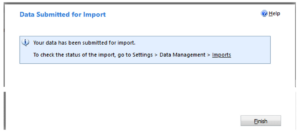 Data Submitted for Import