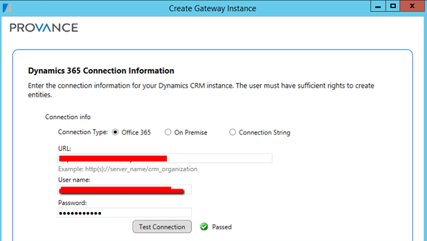 Dynamics 365 Connection Information