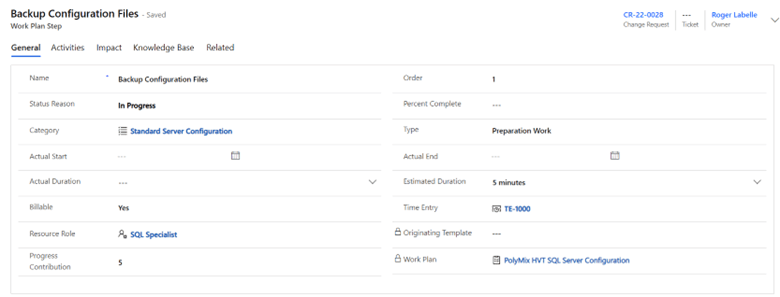 Change Management The template driven format